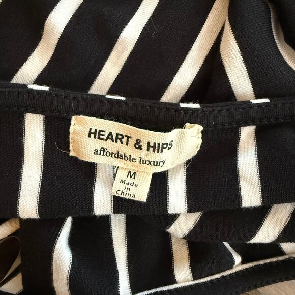 NWOT Heart & Hips Black & White Striped Bodycon Dress - Picture 3 of 5